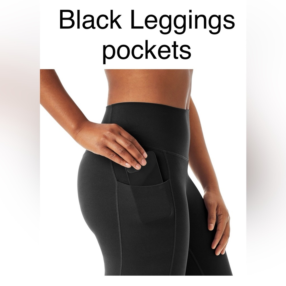 Black High-Waist Pocket Leggings - Women